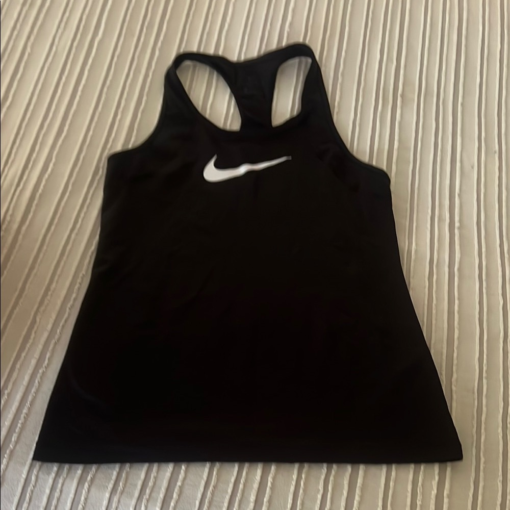 Nike Black Fitted Tank Top with Racerback